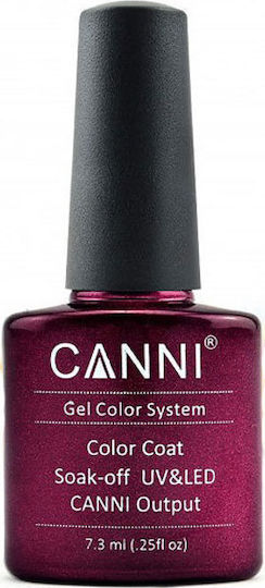 Canni Classic Ημιμόνιμο Βερνίκι Νυχιών 256 Glitter Dark Red με Glitter 7.3ml
