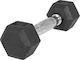MDS Hexagonal Dumbbell 2kg Rubber Hexagon Dumbbell 1 x 2kg