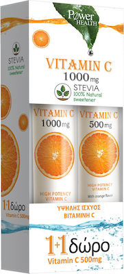 Power Health Vitamin C 1000mg Stevia & Vitamin C 500mg Stevia Vitamină pentru Energie & Imunitate 1000mg Portocaliu 40 file de ef