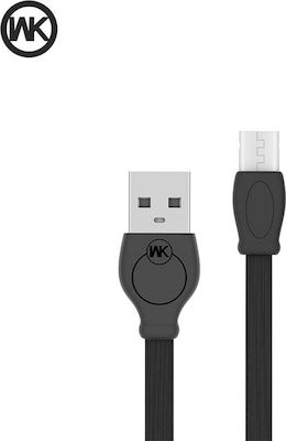 WK Flach USB 2.0 auf Micro-USB-Kabel Schwarz 1m (250248) 1Stück