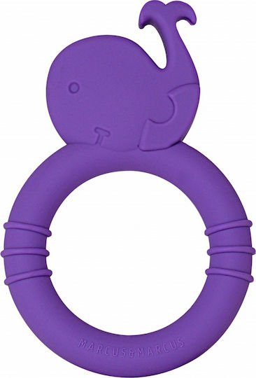 Marcus & Marcus Whale Teething Ring from Silicone for 0 Months+