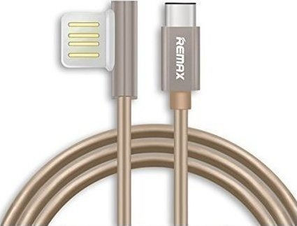 Remax Emperor RC-054a Winkel (90°) USB 2.0 Kabel USB Typ-C Male - USB-A Gold 1m