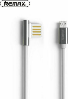 Remax Emperor RC-054m Winkel (90°) / Regulär USB 2.0 auf Micro-USB-Kabel Silber 1m 1Stück