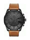 Diesel Chief Watch Chronograph Battery with Brown Leather Strap