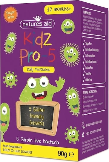 Natures Aid Kidz Pro-5 Daily Microbiotic Пробиотици за Деца 90гр