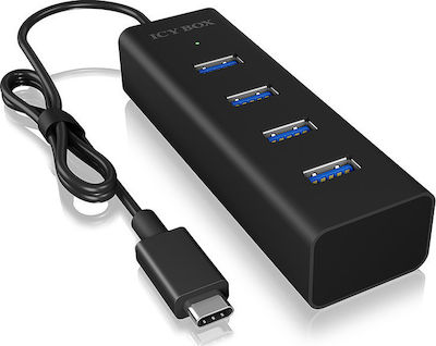 Icy Box USB 3.0 Hub 4 Anschlüsse mit USB-C Verbindung