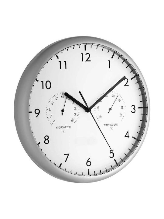 TFA Wall Clock Metallic Silver Ø26.5cm