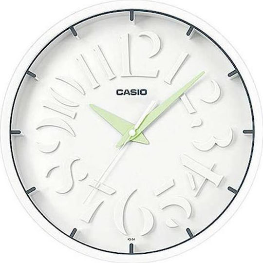 Casio Leise Wanduhr Kunststoff Weiß Ø30.5cm