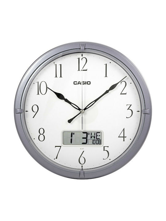 Casio Ρολόι Τοίχου Αθόρυβο Πλαστικό 26cm