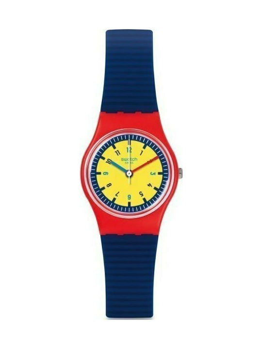 Swatch Bambino Watch with Blue Rubber Strap