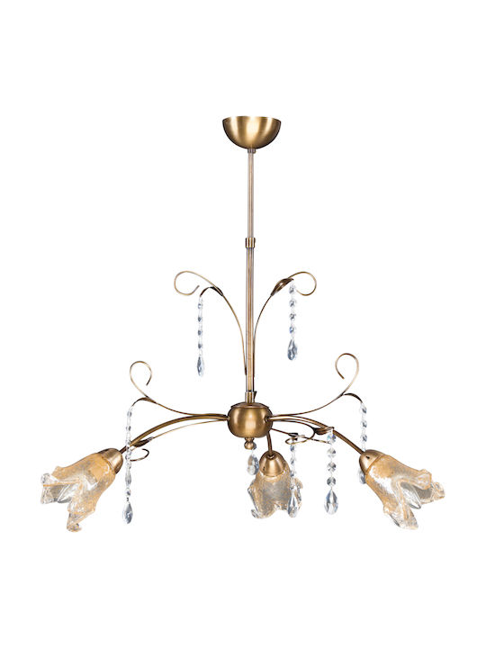 ArkoLight Pendant Light Suspension with Crystals for Socket E14, E.14 Bronze