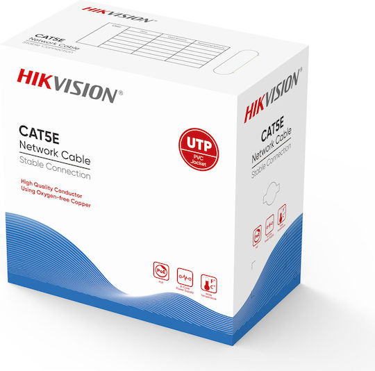 Hikvision U/UTP Cat.5e (Gigabit) Network Cable Ethernet Without Connectors 305m Red