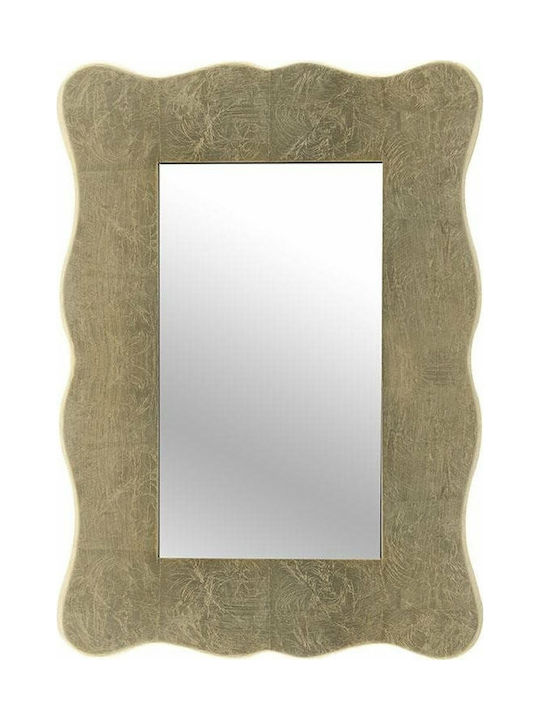 Inart Wall Mirror with Gold Wooden Frame 80x60cm 1pcs