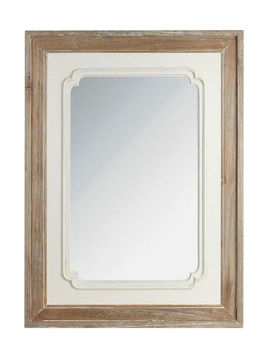 Inart 3-95-482-0008 Wall Mirror with Brown Wooden Frame 83x63cm 1pcs