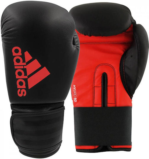 adidas Hybrid Mănuși de Box din Piele Sintetică pentru Competiție Negre