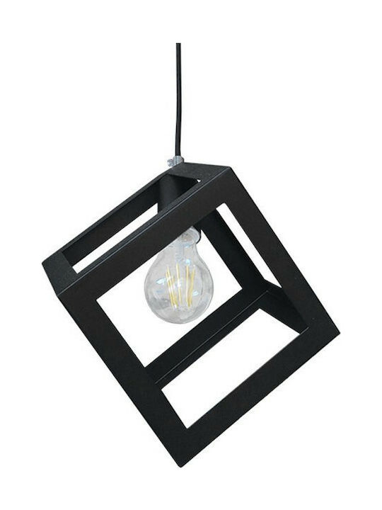 GloboStar Cube Lustră O singură lumină pentru soclu E27 Negru