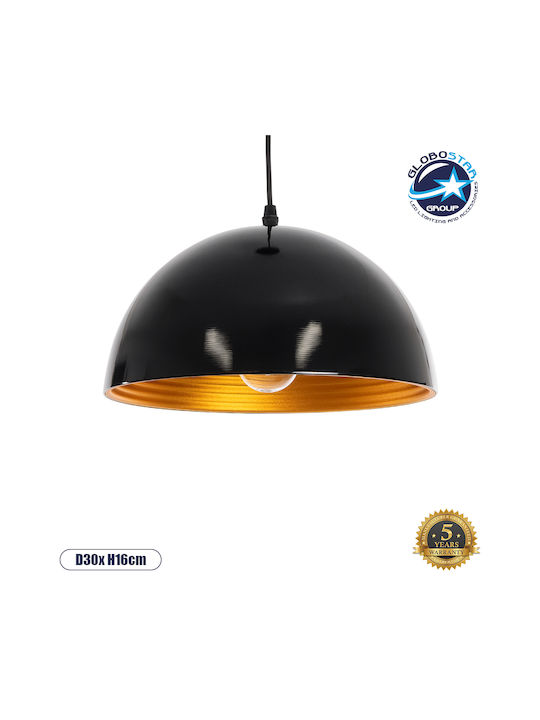 GloboStar Medea Black Bell Pendant Ceiling Light with E27 Socket 30x30x16cm