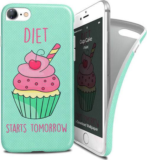 i-Paint Cup Cake Soft Back Cover Σιλικόνης Πράσινο (iPhone SE 2022/2020)