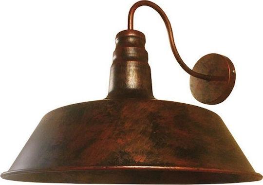 GloboStar Industrielle Wandleuchte mit E27-Fassung Braun 35x40x32 cm