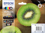 Epson 202 5 Inkjet Printer Cartridges Multipack Photo Black / Yellow / Cyan / Magenta / Black (C13T02E74010 C13T02E74020)