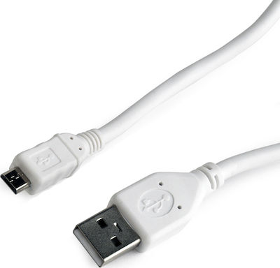 Cablexpert Regulat USB 2.0 spre micro USB Cablu Alb 0.5m (CCP-MUSB2-AMBM-W-0.5M) 1buc