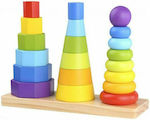 Tooky Toys Stacking Toy Πύργοι Στοίβαξης Γεωμετρικά Σχήματα made of Wood for 18++ Months