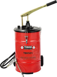 Toros TB6501 Пистолет за смазка Чанта за ръка Товарен 25лт с Гъвкава тръба Дължина 2м