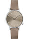 Komono Harlow Γυναικείο Ρολόι 36mm Μπαταρίας με Μπεζ Δερμάτινο Λουράκι