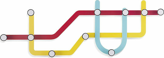 Umbra Subway Agățătoare De Perete Metalică Cu 10 Compartimente 57x3.8x20.3cm
