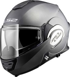 LS2 FF399 Valiant Solid Modular Helmet with Pinlock and Sun Visor ECE 22.05 1700gr Titanium Matt KR4086