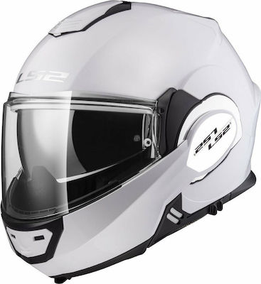 LS2 FF399 Valiant Solid White Motorradhelm Modular 1700gr 50399 10 02