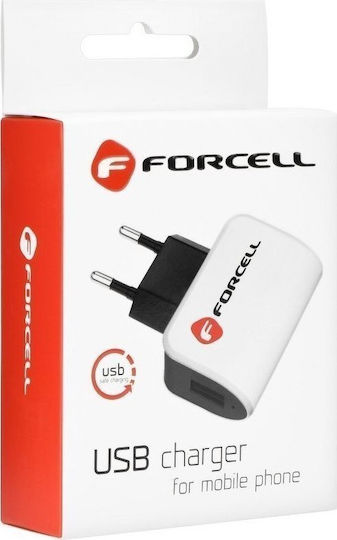 Forcell с USB-A порт и кабел micro USB Бял (5901737416766)