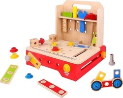 Tooky Toys Kids Workbench made of Wood for 3+ Years Old 36pcs