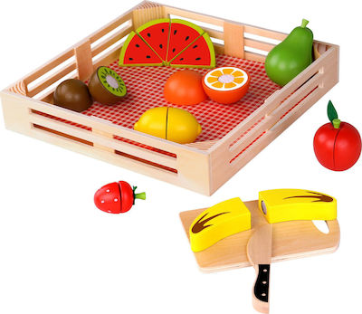 Tooky Toys Obst & Gemüse Spielzeug Φρούτα με Πάγκο Κοπής aus Holz für 2+ Jahre