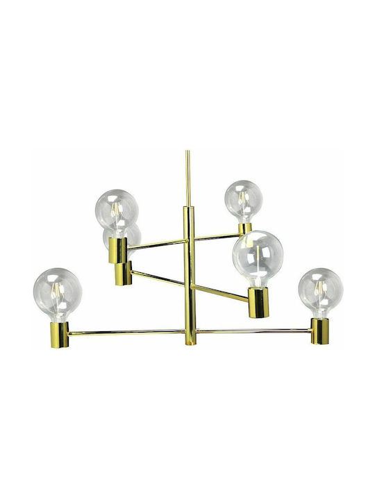 V-TAC Pendant Suspension for 6 Bulbs E27 Gold