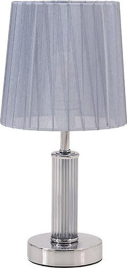 Inart Metal Table Lamp for Socket E14 with Gray Shade and Silver Base Inart Metal Table Lamp for Socket E14 with Gray Shade and Silver Base