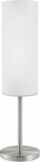 Eglo Metal Table Lamp for Socket E27 with White Shade and Silver Base