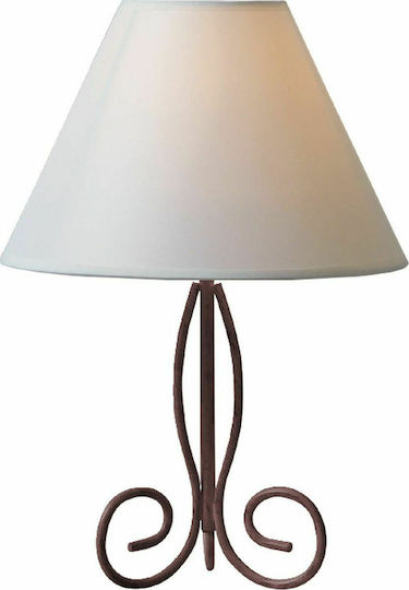 Aca Ismene Metal Vintage Table Lamp for Socket E14 with Beige Shade and Bronze Base