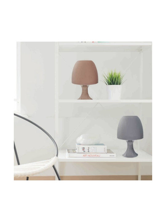 Aca Nioki Plastic Table Lamp for Socket E14 with Gray Shade and Base