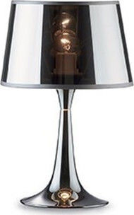 Ideal Lux Metal Table Lamp for Socket E27 with Silver Shade and Base