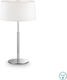 Ideal Lux Μεταλλικό Πορτατίφ για Ντουί E14 με Λευκό Καπέλο και Ασημί Βάση
