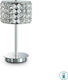 Ideal Lux Crystal Table Lamp for Socket G9 with Transparent Shade and Silver Base