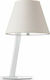 Faro Barcelona Metal Table Lamp for Socket E27 with White Shade and Silver Base