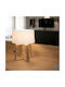 Faro Barcelona Wood Table Lamp for Socket E27 with White Shade and Beige Base