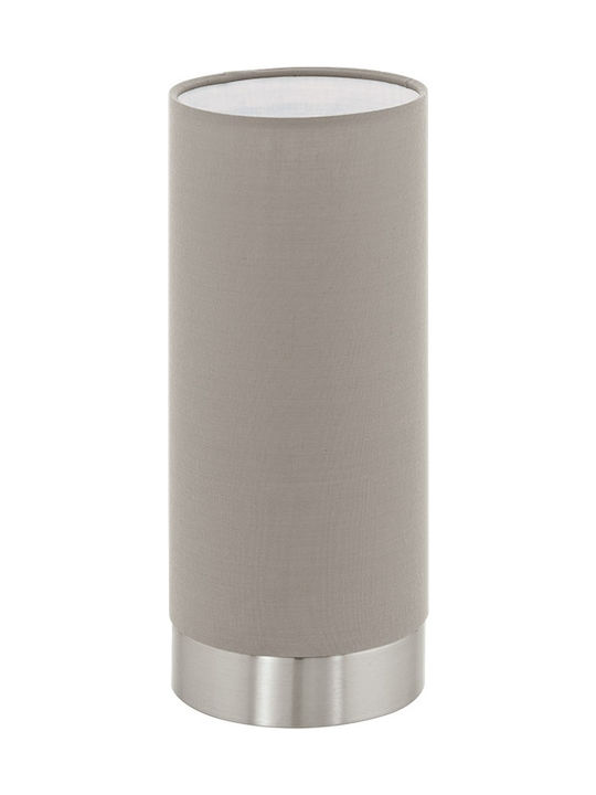 Eglo Metall Tischlampe für E27 Fassung mit Gray Schirm und Silber Fuß