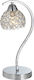 Elmark Metal Table Lamp for Socket E14 LED with Transparent Shade and Silver Base