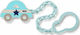 Nuk Pacifier Chain Plastic Toy Car Light Blue Blue