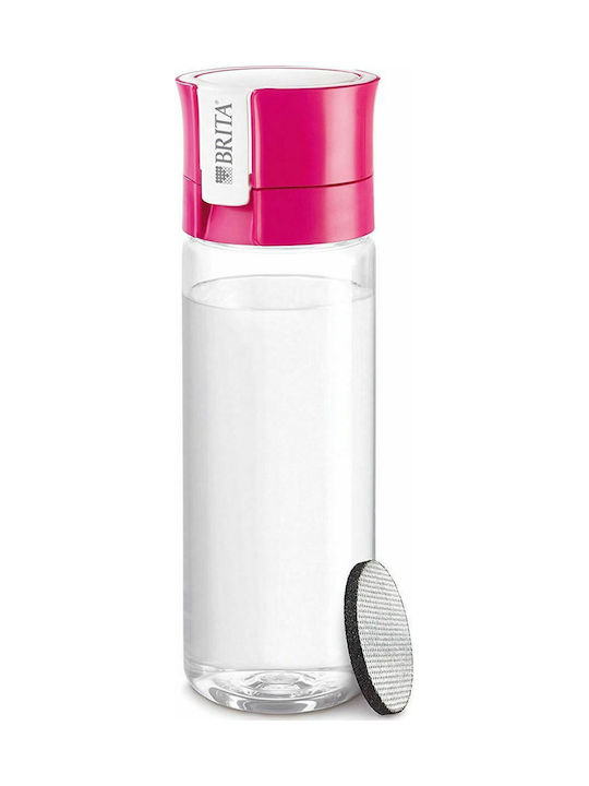 Brita Fill & Go Vital Plastic Water Bottle with Filter 600ml Transparent Pink