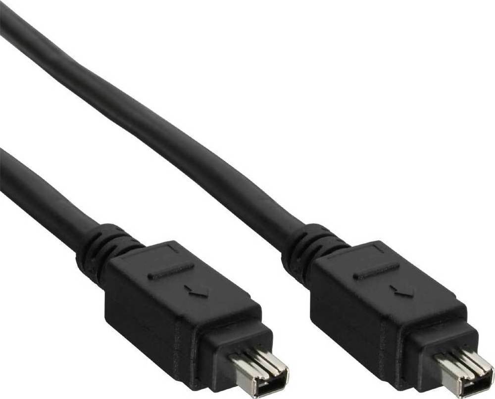 Câble FireWire IEEE1394 InLine 4 Broches Vers 6 Broches - 1,8m Noir - Transfert Données Haute Vitesse