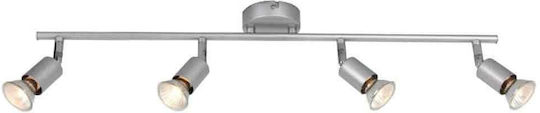 Aca Trinity Spot with 4 Lights and with Socket GU10 in Silver Color Aca Trinity Spot with 4 Lights and with Socket GU10 in Silver Color
